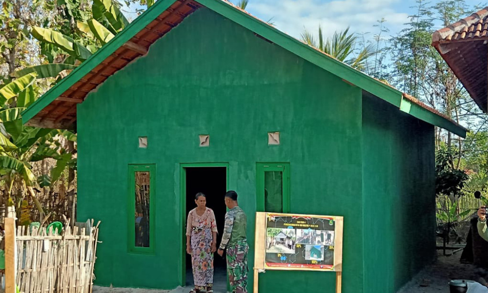 Progres Pesat Satgas TMMD ke 121, Rumah Tinggal Layak Huni Milik Masiya Kini Terlihat Indah dan&nbsp;Kokoh