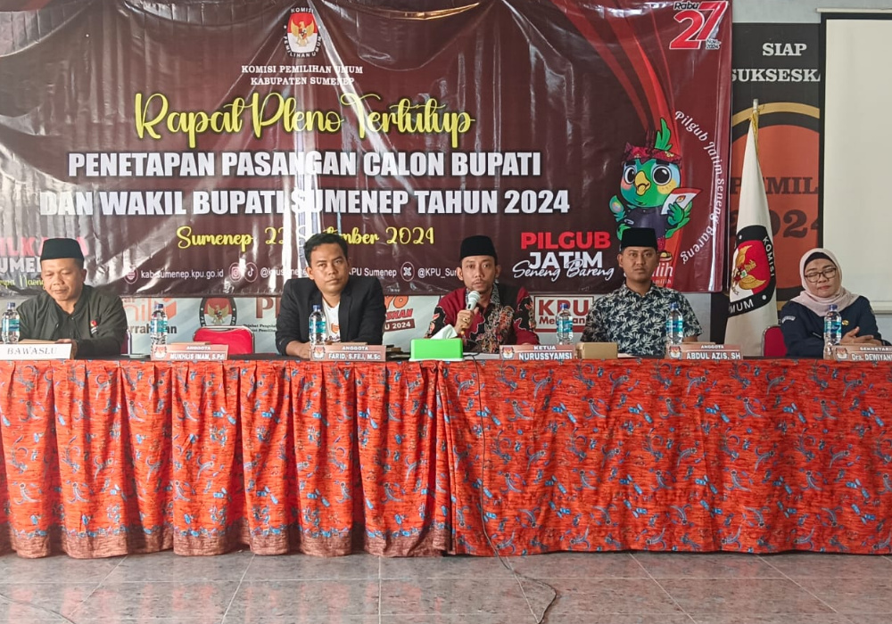 KPU Sumenep Tetapkan Paslon FAHAM dan FINAL Sebagai Peserta di Pilkada&nbsp;2024